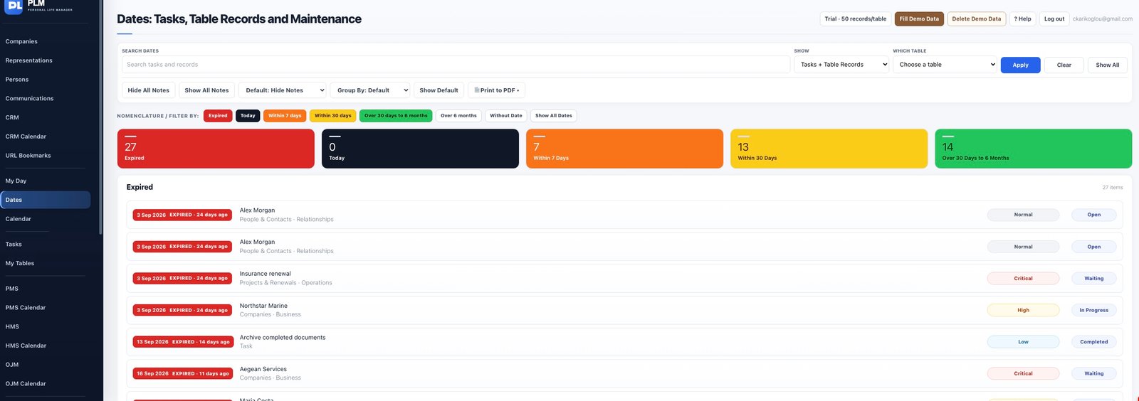 Dates module preview