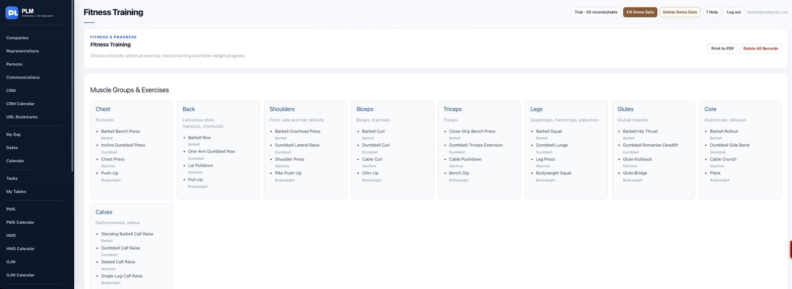 Fitness Training module preview