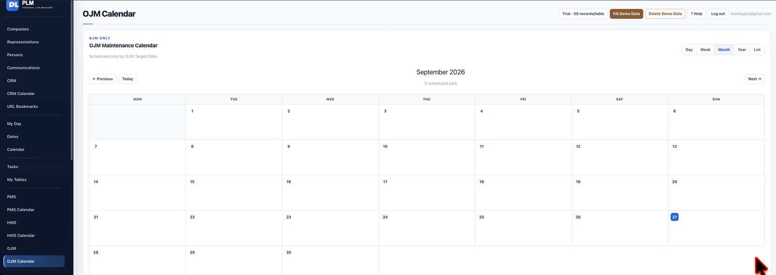 OJM Calendar module preview