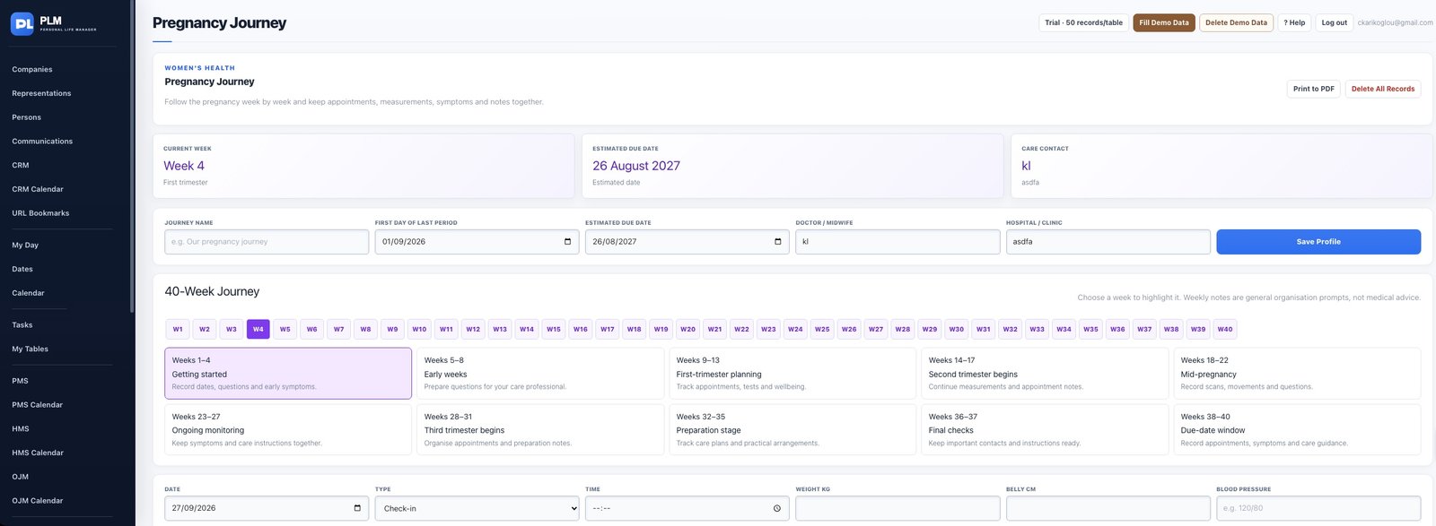 Pregnancy Journey module preview